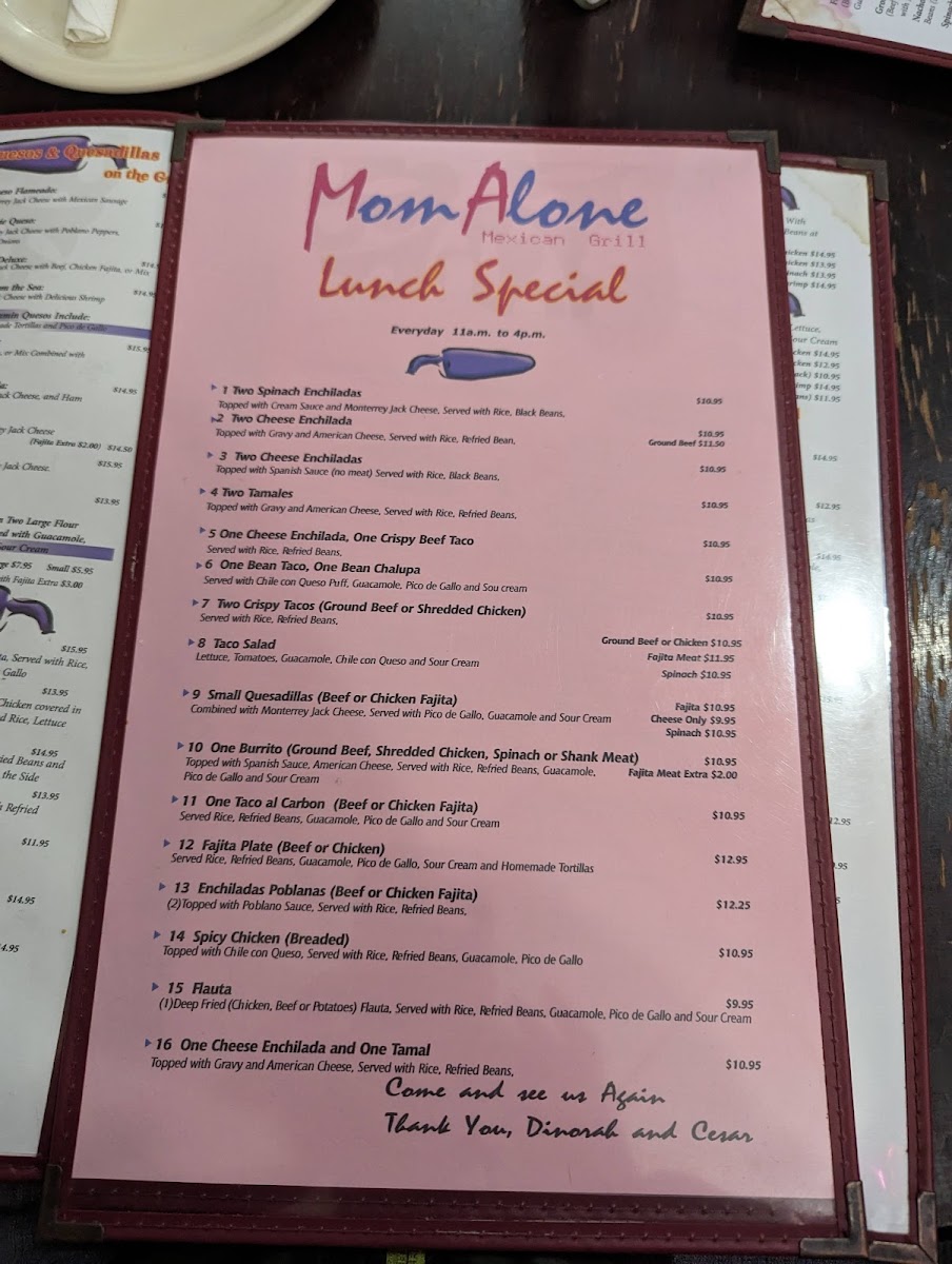 Menu Mom Alone Mexican Grill-8